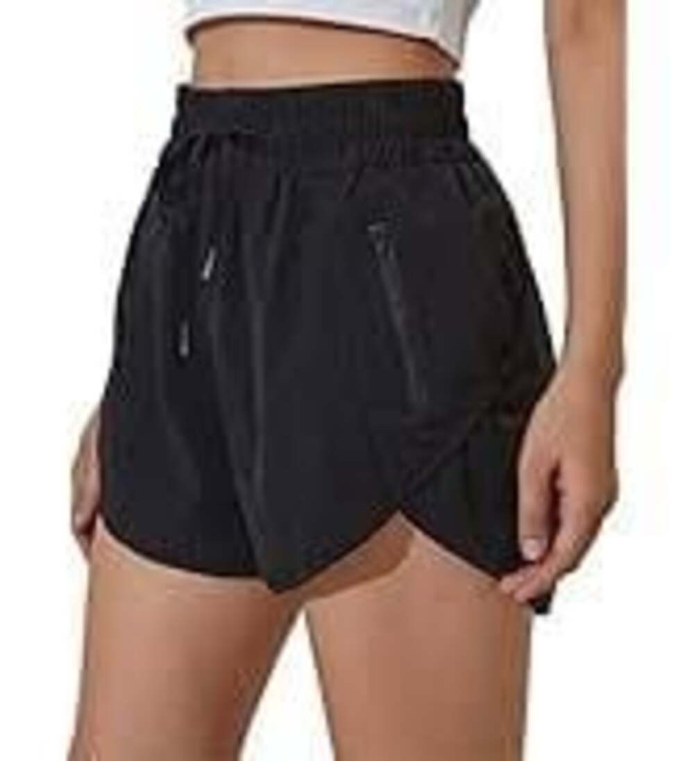 BMJL Women's High Waisted Running Athletic Workout Shorts with Zipper Pocket
